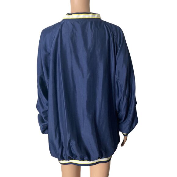 Vintage Michigan State Pullover Windbreaker Mens XL Spell Out Blue Yellow NCAA - Picture 2 of 10